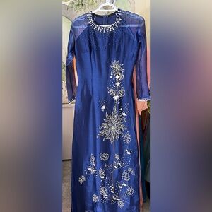 Ao dai to anh kim set/bộ, Vietnamese traditional Long dress truyen thong m 2 new